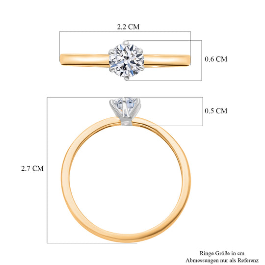 Lab grown Diamant VS-GH Ring, IGI zertifiziert, 585 Gold (Größe 20.00) ca. 0.50 ct