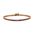 Afrikanischer Rubin (Fissure gefüllt) Armband ca. 20 cm 925 Silber vergoldet ca. 10.09 ct