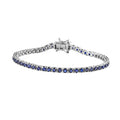 Masoala Saphir (Fissure gefüllt) Armband ca. 20 cm 925 Silber platiniert ca. 9.34 ct