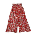 Taillen-Culottes mit Smok-Detail und Blumenmuster, Einheitsgröße, rot