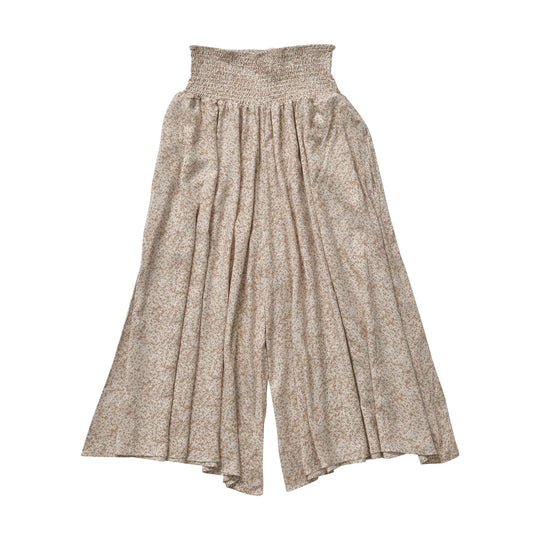 Luftige Taillen-Culottes mit Smok-Detail und Blumenmuster, Einheitsgröße, gelb