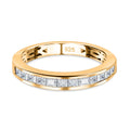 Moissanit Ring, 925 Silber Gelbgold Vermeil (Größe 19.00) ca. 0.54 ct