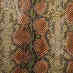 100% Genuine Leather Tote Bag Theme: Snake foil Print Color: Green & Brown Size: 9.65 x 6.88 x 3.14 inches