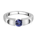 Tansanit Solitär Spannring 925 Silber rhodiniert (Größe 18.00) ca. 0,50 ct