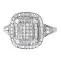 Weißer Diamant P3 Ring, 925 Silber platiniert, (Größe 18.00), ca. 0.50 ct