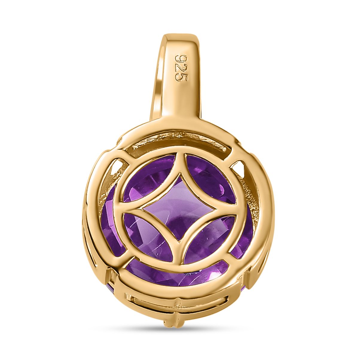 AA Afrikanischer Amethyst, weißer Zirkon Anhänger, 925 Silber vergoldet, ca. 11.09 ct