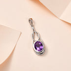 Afrikanischer Amethyst Anhänger, 925 Silber platiniert, ca. 1.70 ct