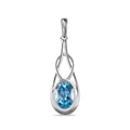 Himmelblauer Topas Anhänger, 925 Silber platiniert, ca. 2.25 ct