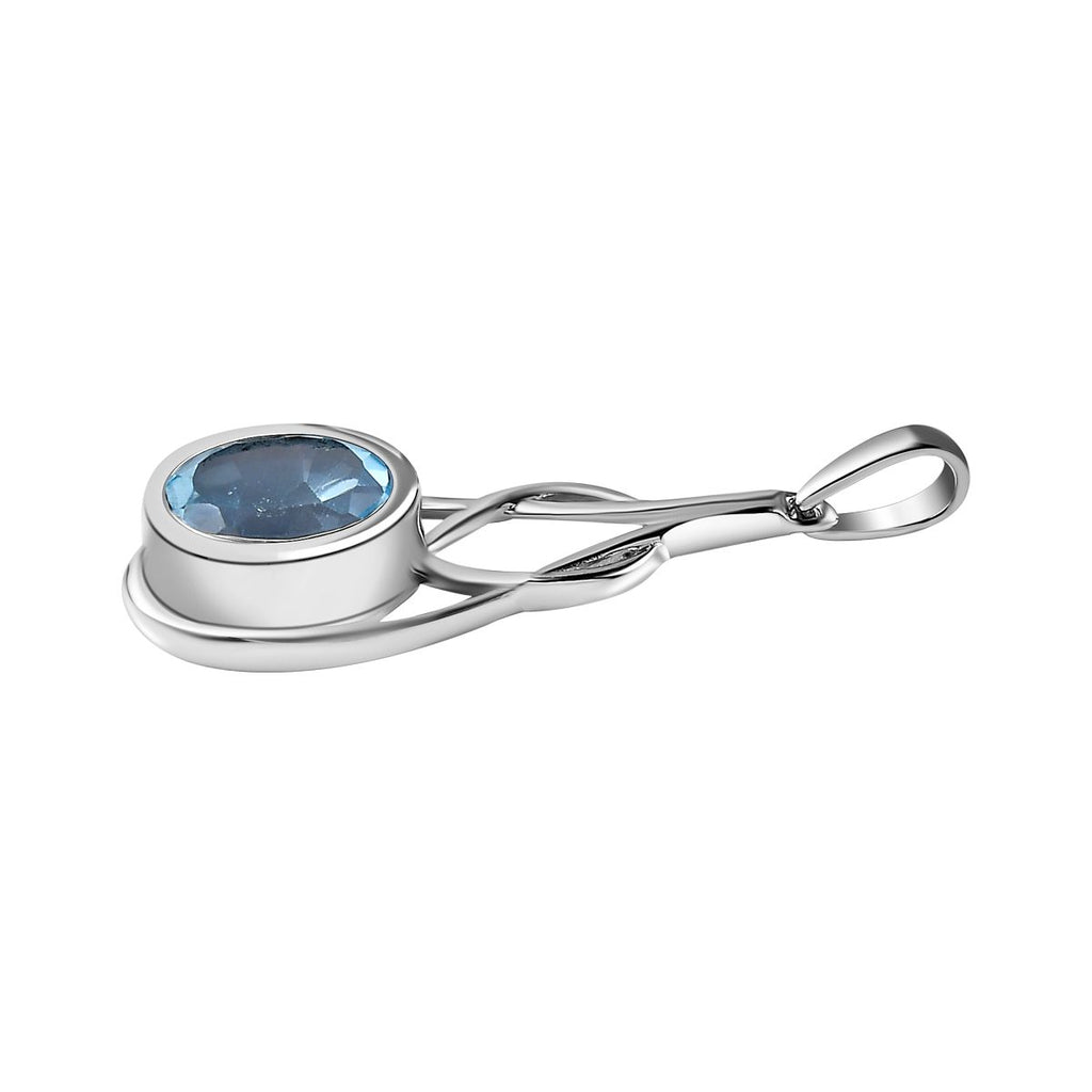Himmelblauer Topas Anhänger, 925 Silber platiniert, ca. 2.25 ct
