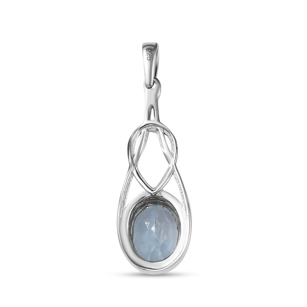 Himmelblauer Topas Anhänger, 925 Silber platiniert, ca. 2.25 ct