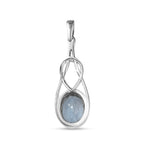 Himmelblauer Topas Anhänger, 925 Silber platiniert, ca. 2.25 ct