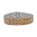 Citrin Armband ca. 20 cm 925 Silber rhodiniert ca. 55,89 ct.