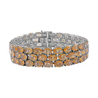 Citrin Armband ca. 20 cm 925 Silber rhodiniert ca. 55,89 ct.
