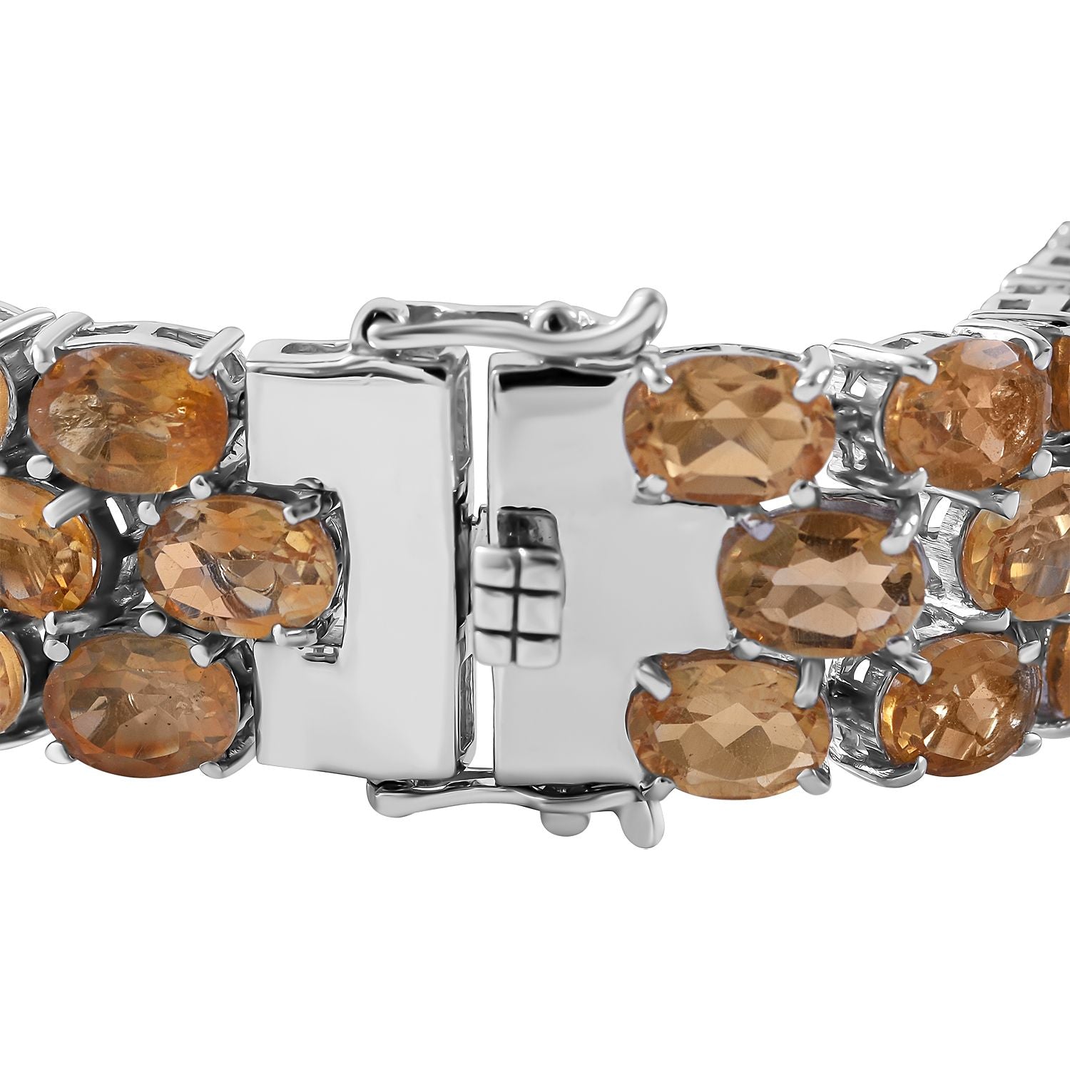 Citrin Armband ca. 20 cm 925 Silber rhodiniert ca. 55,89 ct.