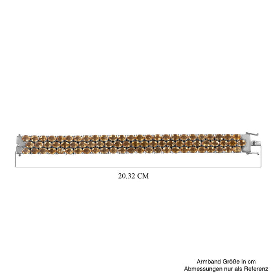 Citrin Armband ca. 20 cm 925 Silber rhodiniert ca. 55,89 ct.