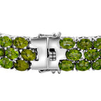 Natürliches Peridot Armband, ca. 19 cm, 925 Silber rhodiniert ca. 74.16 ct