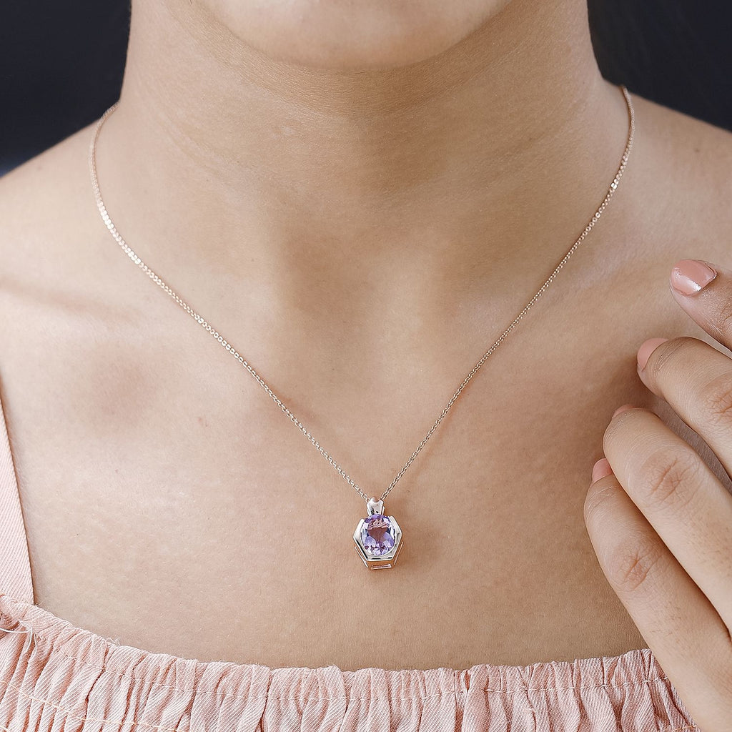 AAA Rose De France Amethyst Anhänger 925 Silber rosévergoldet ca. 2,41 ct.