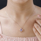 AAA Rose De France Amethyst Anhänger 925 Silber rosévergoldet ca. 2,41 ct.