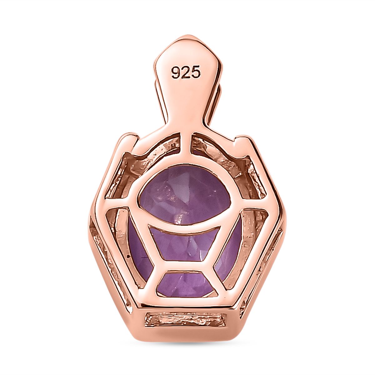 AAA Rose De France Amethyst Anhänger 925 Silber rosévergoldet ca. 2,41 ct.