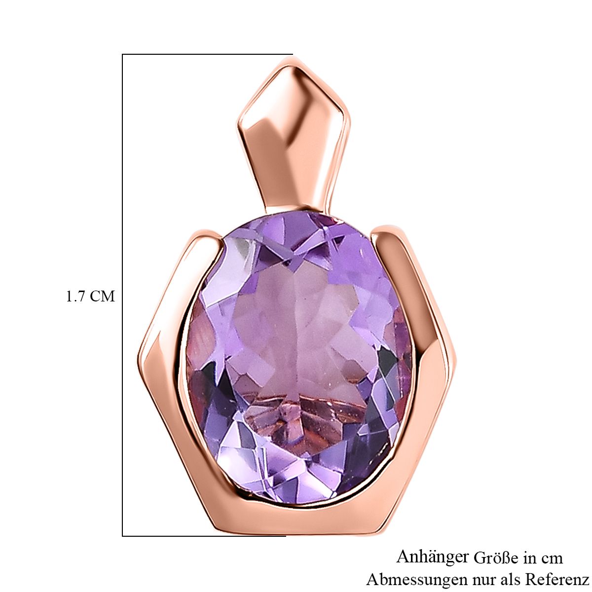 AAA Rose De France Amethyst Anhänger 925 Silber rosévergoldet ca. 2,41 ct.