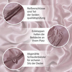 Serenity Night - 100% Maulbeerseide Sommersteppdecke mit Seidenfüllung, 1000 Gramm, 135 x 200 cm, Altrosa