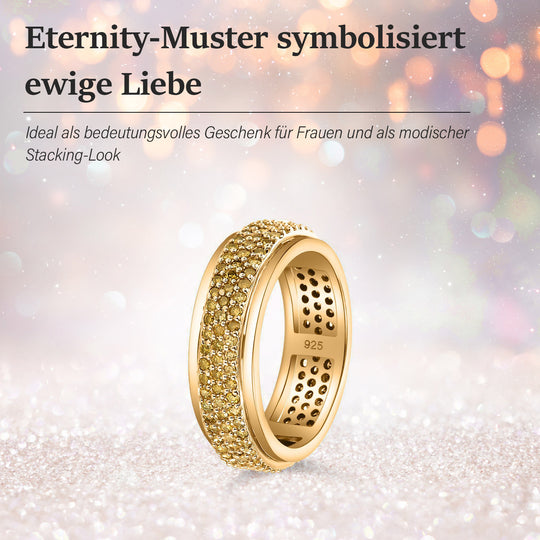 Gelber Diamant P3 Ring 925 Silber Gelbgold Vermeil (Größe 18.00) ca. 1,00 ct