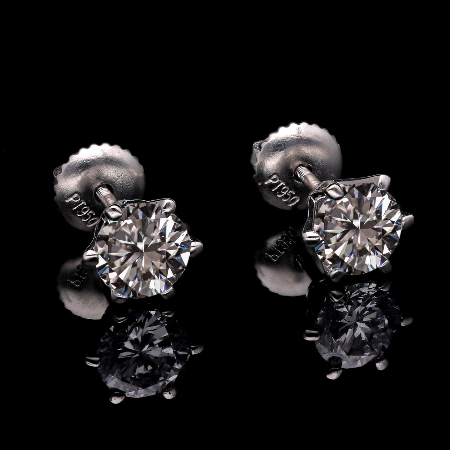 Lab grown Diamant SI-GH Ohrringe, IGI zertifiziert, 950 Platin ca. 1.50 ct