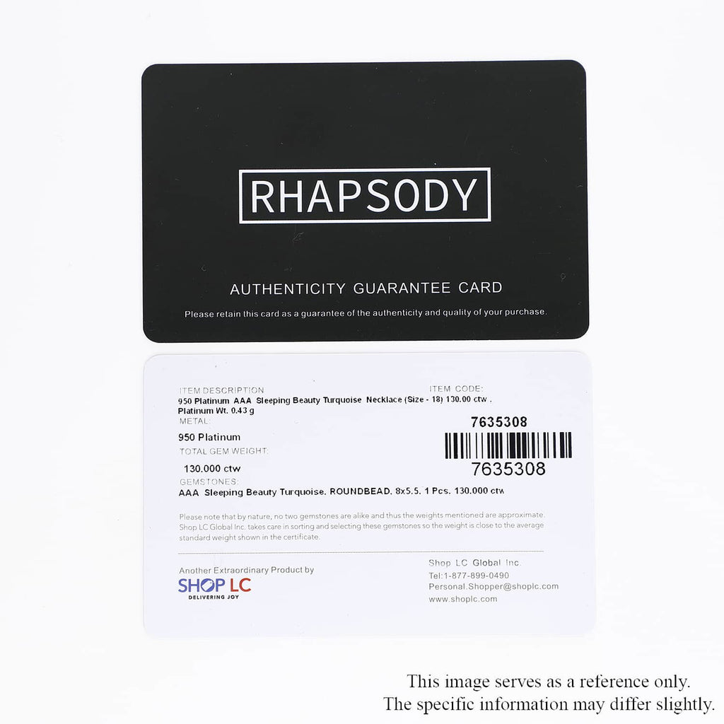 Rhapsody AAAA Sleeping Beauty Türkis Halskette, zertifiziert und geprüft, ca. 45 cm 950 Platin ca. 130.00 ct