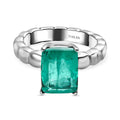 Smaragd-Quarz Triplette Ring, Edelstahl, (Größe 16.00), ca. 3.66 ct