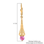 Ilakaka Rosa Saphir (Fissure gefüllt) Ohrringe, 925 Silber Gelbgold Vermeil ca. 1.51 ct