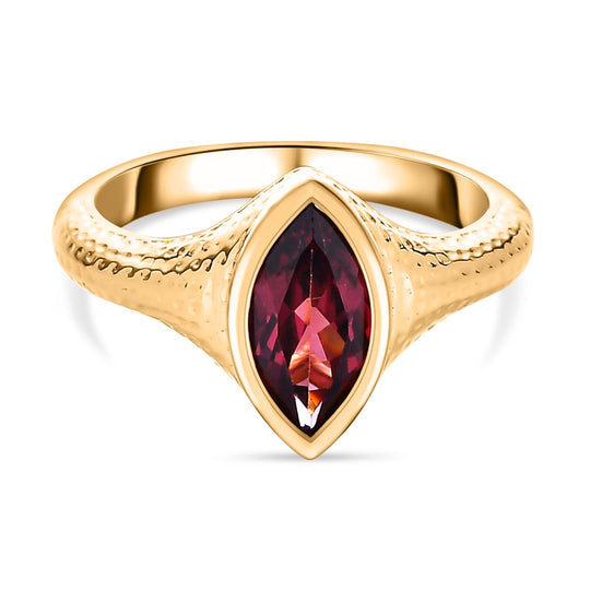 AAA Orissa Rose Granat Ring, 925 Silber Gelbgold Vermeil (Größe 16.00) ca. 1.26 ct