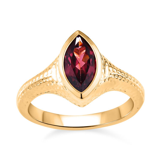AAA Orissa Rose Granat Ring, 925 Silber Gelbgold Vermeil (Größe 16.00) ca. 1.26 ct
