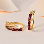 AAA Orissa Rose Granat Ohrringe, 925 Silber Gelbgold Vermeil, ca. 2.33 ct
