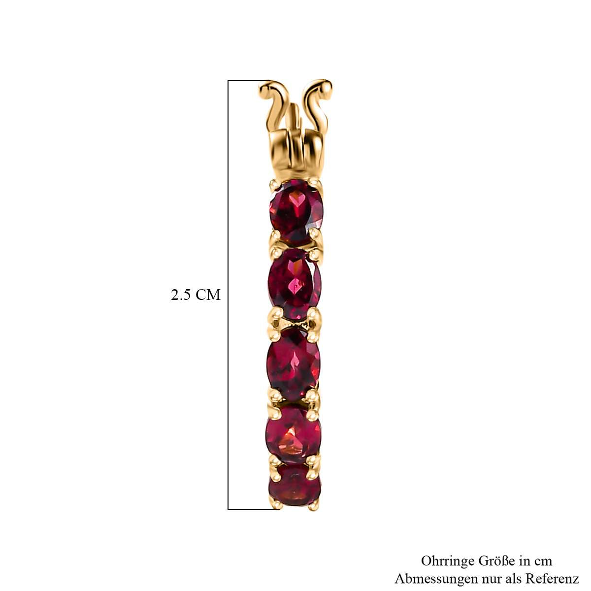 AAA Orissa Rose Granat Ohrringe, 925 Silber Gelbgold Vermeil, ca. 2.33 ct