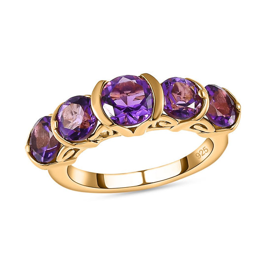 AA Mashamba Amethyst Ring, 925 Silber Gelbgold Vermeil, (Größe 18.00), ca. 3.23 ct