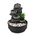 DIY Wasserfall-Brunnen mit Ball und Warmlicht – Grau