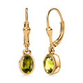 AA Natürliche, italienische Vesuvianit Ohrringe, 925 Silber Gelbgold Vermeil, ca. 1.62 ct