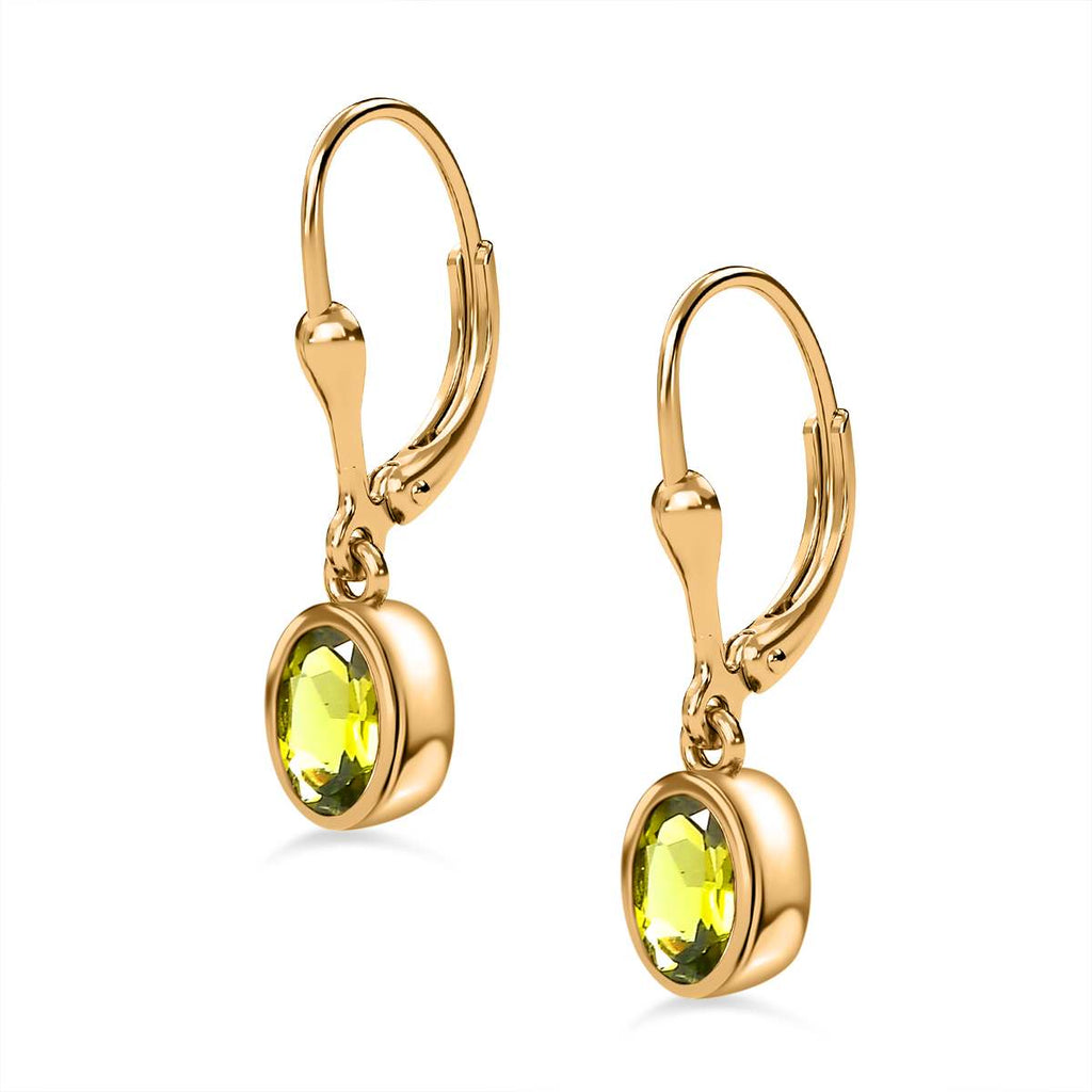 AA Natürliche, italienische Vesuvianit Ohrringe, 925 Silber Gelbgold Vermeil, ca. 1.62 ct