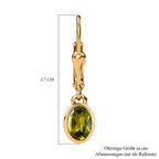 AA Natürliche, italienische Vesuvianit Ohrringe, 925 Silber Gelbgold Vermeil, ca. 1.62 ct