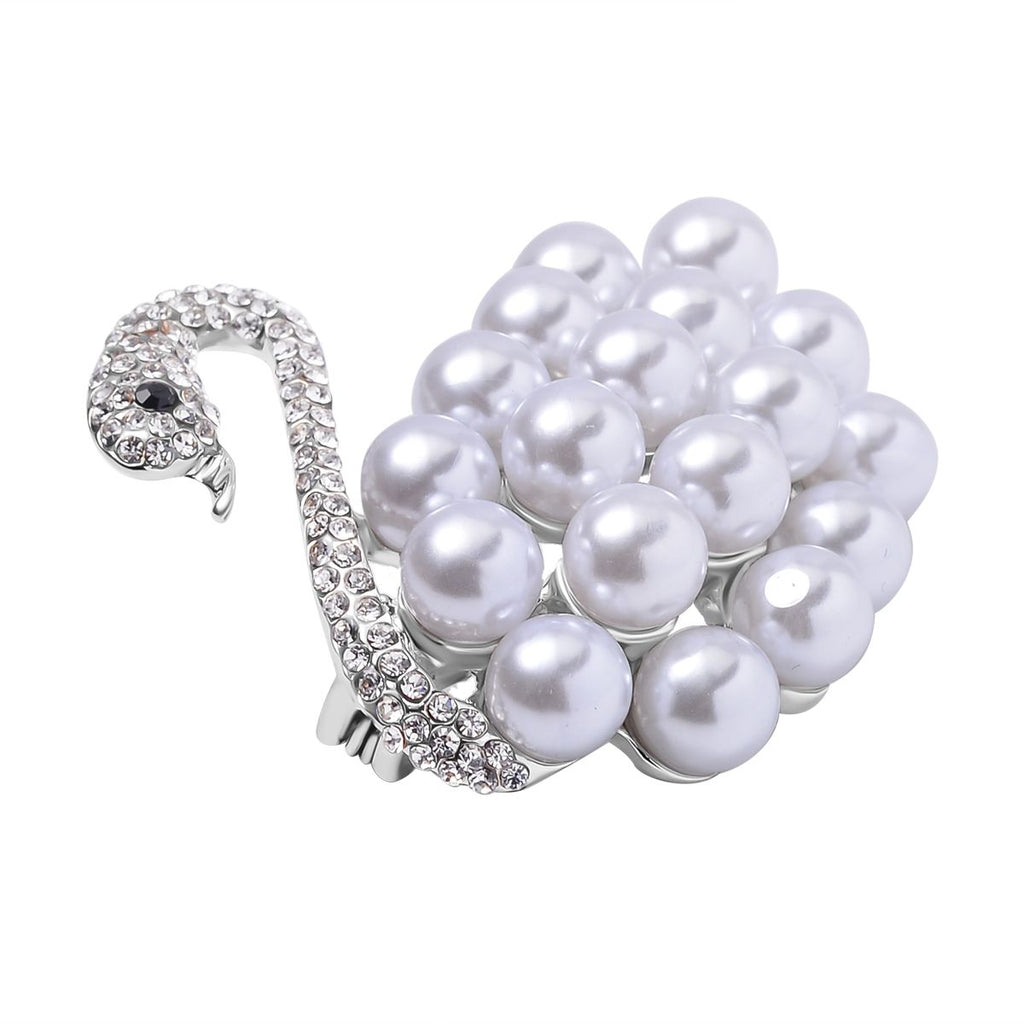 Schwarzer Kristall, Kunststoff Perle Brosche