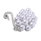 Schwarzer Kristall, Kunststoff Perle Brosche