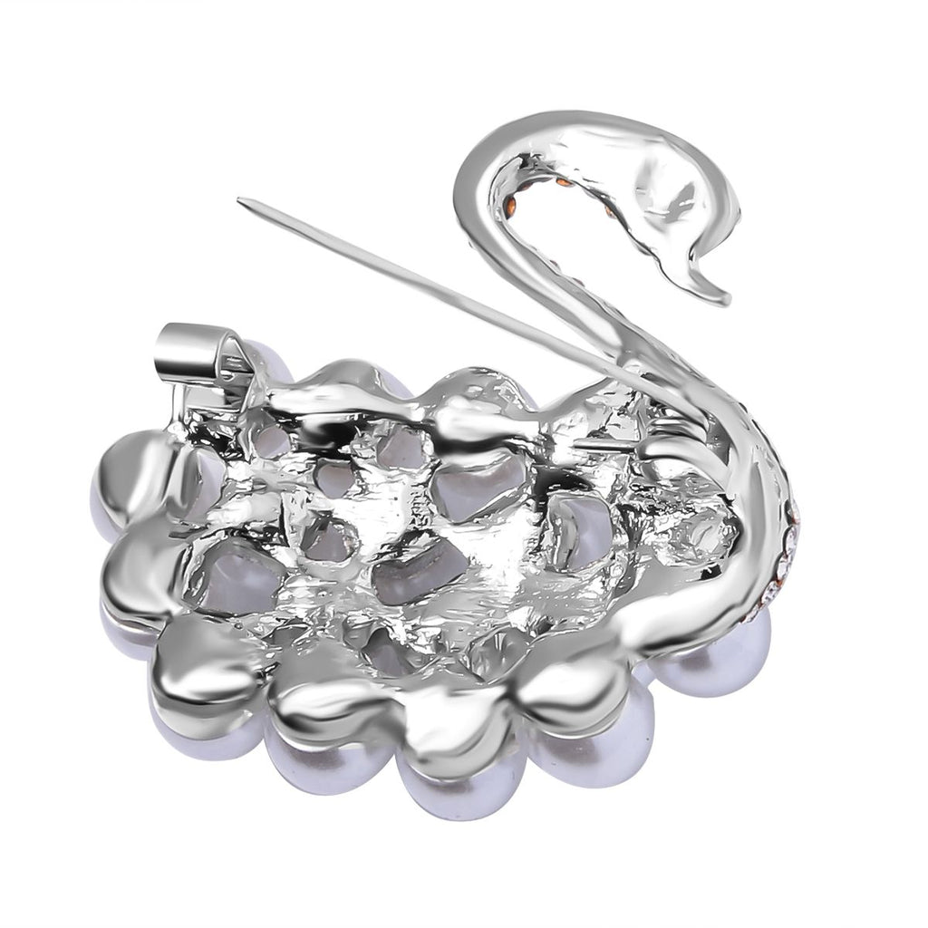 Schwarzer Kristall, Kunststoff Perle Brosche