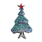 Mehrfarbiger Weihnachtsbaum, Verwandelbarer Schmuck, Kristall Anhänger und Brosche Duo, schwarz
