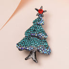 Mehrfarbiger Weihnachtsbaum, Verwandelbarer Schmuck, Kristall Anhänger und Brosche Duo, schwarz