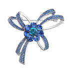 Blauer Kristall Brosche
