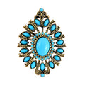 Blauer Howlit, Harz Brosche, Antikes Gold, ca. 3.01 ct