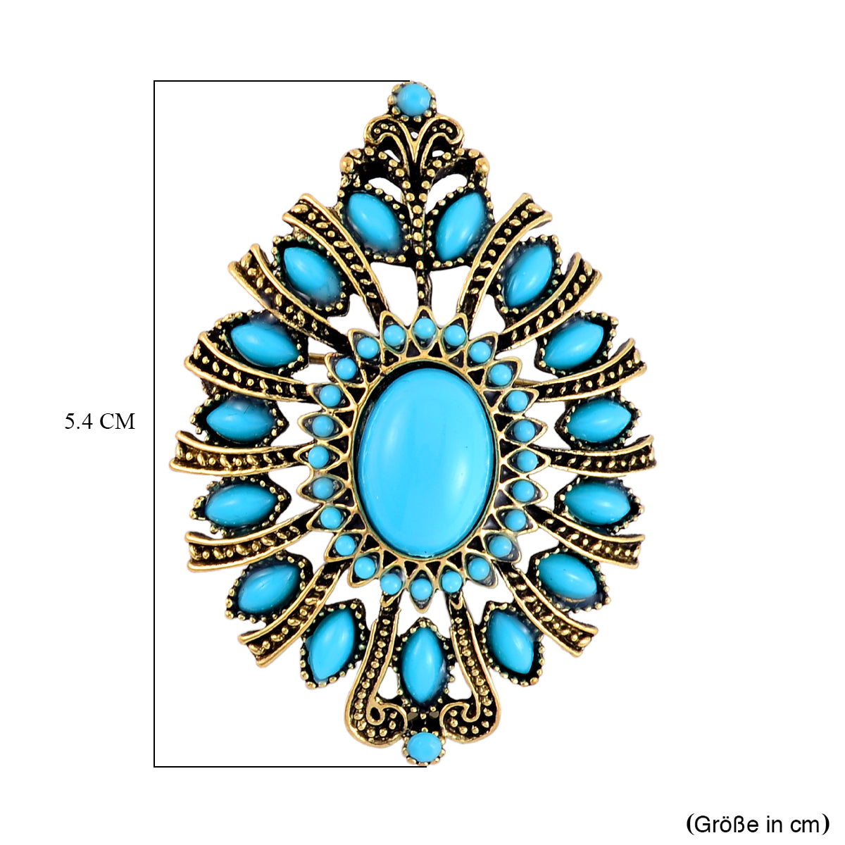 Blauer Howlit, Harz Brosche, Antikes Gold, ca. 3.01 ct