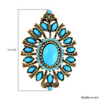 Blauer Howlit, Harz Brosche, Antikes Gold, ca. 3.01 ct