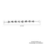 Muonionalusta Meteorit Armband, ca. 19 cm, 925 Silber rhodiniert, ca. 72.16 ct