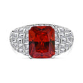 Orange Zirkonia, Weißer Zirkonia Ring, 925 Silber rhodiniert, (Größe 16.00)